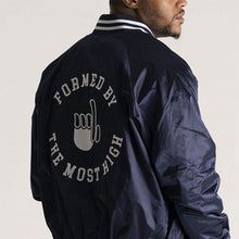 Load image into Gallery viewer, Embroidered Satin Baseball Jacket