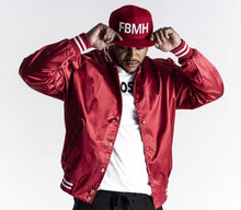 Load image into Gallery viewer, Embroidered Satin Baseball Jacket