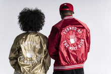 Load image into Gallery viewer, Embroidered Satin Baseball Jacket